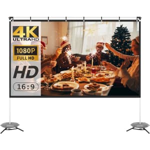 Wewatch 100" Portable Projector Screen with Stand for $68
