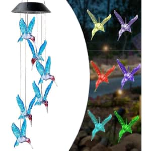 AAWJSDM Hummingbird LED Solar Wind Chimes for $14 AAWJSDM Hummingbird LED Solar Wind Chimes for $14