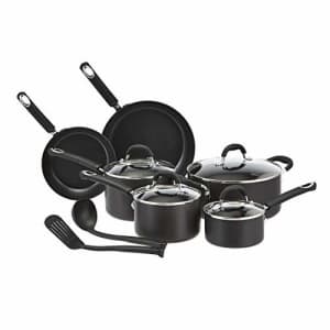 Amazon Basics Hard Anodized Non-Stick 12-Piece Cookware Set, Black - Pots, Pans and Utensils for $88