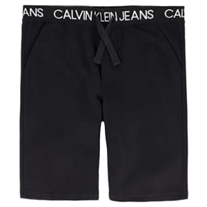 Calvin Klein Boys' Big Logo Waistband Sweat Short, WB Black 22, 14-16 for $12