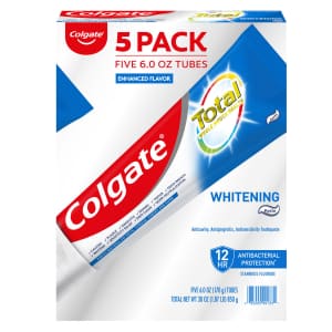 Colgate Total Whitening 6-oz. Toothpaste 5-Pack for $12 for members