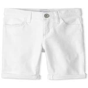 The Children's Place Girls' Denim Skimmer Shorts, White, 12 for $10 The Children's Place Girls' Denim Skimmer Shorts, White, 12 for $10
