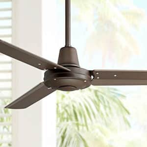 Casa Vieja 44" Plaza Industrial Outdoor Ceiling Fan with Remote Control Oil Rubbed Bronze Damp Rated for Patio for $150