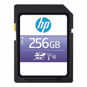 HP 256GB sx330 Class 10 U3 SDXC Flash Memory Card - 95MB/s, Class 10, U3, 4K UHD, Full HD, UHS-I, for $17
