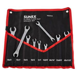 Sunex Tools 9809A Flare Nut Wrench Set, 1/4"x5/16" - 5/8" - 11/16", 9mm x 11mm - 19mm x 21mm, Fully for $39