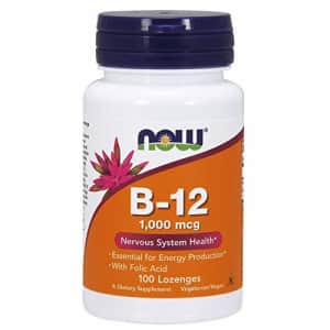 Now Foods NOW Supplements, Vitamin B-12 1,000 mcg with Folic Acid, Nervous System Health*, 100 Chewable for $8 Now Foods NOW Supplements, Vitamin B-12 1,000 mcg with Folic Acid, Nervous System Health*, 100 Chewable for $8