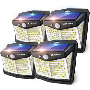 Claoner Solar Motion Sensor LED Light 4-Pack for $30 Claoner Solar Motion Sensor LED Light 4-Pack for $30