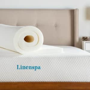 Linenspa Essentials 2" ActiveRelief Memory Foam Queen Mattress Topper for $45