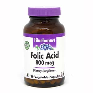 Bluebonnet Folic Acid 800 mcg Vegetable Capsules, 180 Count for $16 Bluebonnet Folic Acid 800 mcg Vegetable Capsules, 180 Count for $16