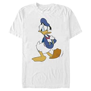 Disney Men's Characters Traditional Donald T-Shirt, White, Medium for $15