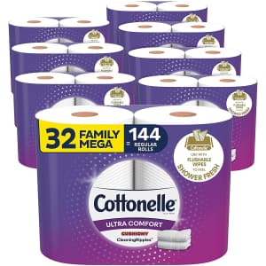 Cottonelle Ultra Comfort Family Mega Roll Toilet Paper 32-Pack for $35