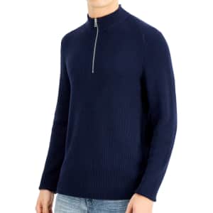 INC Men's Howie Quarter-Zip Sweater for $15 INC Men's Howie Quarter-Zip Sweater for $15