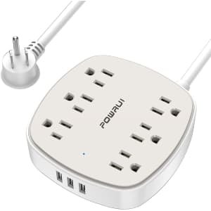 Powerui 6-Outlet Power Strip Surge Protector with USB for $14