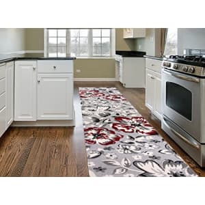 Rugshop Modern Floral Runner Rug 2' X 7' 2" Red for $38 Rugshop Modern Floral Runner Rug 2' X 7' 2" Red for $38