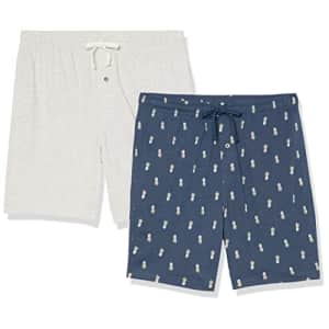 Amazon Essentials Men's Cotton Pajama Shorts, Pack of 2, Indigo/Grey Heather, Pineapple, X-Large for $20