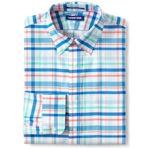 Lands' End Men's Pattern No Iron Supima Oxford Dress Shirt for $11 Lands' End Men's Pattern No Iron Supima Oxford Dress Shirt for $11