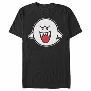 Nintendo Men's Super Mario Boo Character Portrait T-Shirt, Black, Small for $10