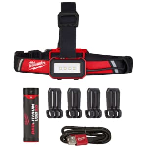 Milwaukee 600-Lumen Rechargeable Low-Profile Headlamp: 2 for $89 in cart