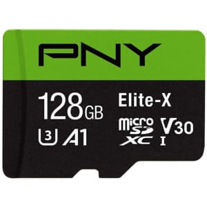 PNY 128GB Elite-X Class 10 U3 V30 microSDXC Card for $23 PNY 128GB Elite-X Class 10 U3 V30 microSDXC Card for $23