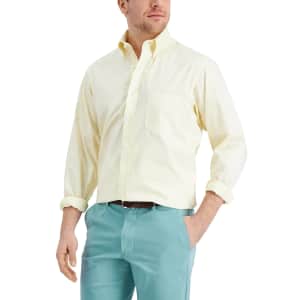 Club Room Men's Performance Stretch Yarn-Dyed Pinpoint Dress Shirt for $9 Club Room Men's Performance Stretch Yarn-Dyed Pinpoint Dress Shirt for $9