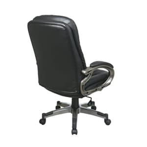 Office Star Bonded Leather Seat and Back Executives Chair with Fixed Arms and Silver Coated for $247