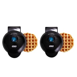 DASH Mini Waffle Maker (2 Pack) for Individual Waffles Hash Browns, Keto Chaffles with Easy to for $20
