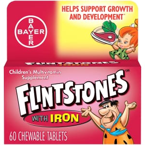 Flintstones Kids' Chewable Multivitamin with Iron 60-Count Bottle for $6.12 via Sub & Save Flintstones Kids' Chewable Multivitamin with Iron 60-Count Bottle for $6.12 via Sub & Save