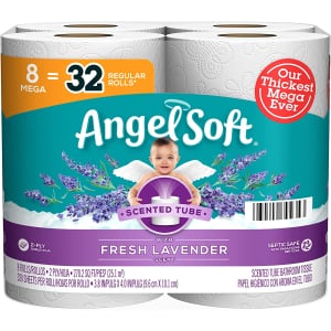 Angel Soft Fresh Lavender Scent Toilet Paper Mega Roll 8-Pack for $6