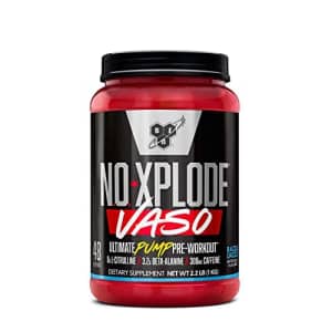 BSN N.O.-XPLODE Vaso Pre Workout Powder with Creatine, Beta-Alanine, and Energy, Flavor: Razzle for $60