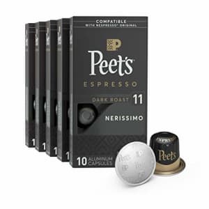 Peet's Coffee Espresso Capsules Nerissimo, Intensity 11, 50 Count Single Cup Coffee Pods Compatible for $30