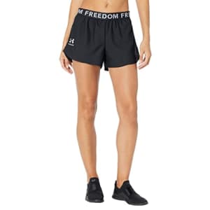 Under Armour Women's New Freedom Playup Shorts, Black (001)/Red, Small for $10