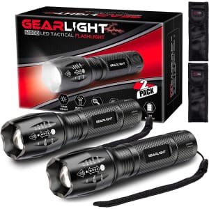 GearLight LED Tactical Flashlight 2-Pack for $22