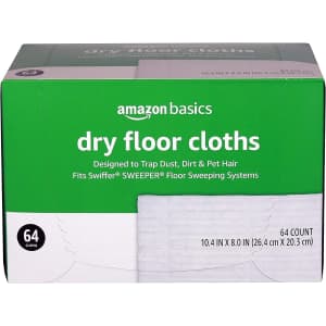 Amazon Basics Dry Floor Cloths 64-Pack for $8.22 via Sub & Save