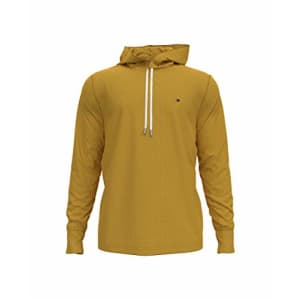 Tommy Hilfiger Men's Long Sleeve T Shirt with Hood, Golden Rod-PT, SM for $19