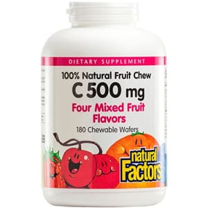 Natural Factors - Vitamin C 500mg, 100% Natural Fruit Chew, Mixed Fruit, 180 Chewable Wafers for $17