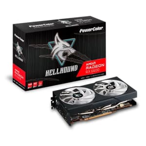 PowerColor Hellhound AMD Radeon RX 6600 Graphics Card with 8GB GDDR6 Memory for $360