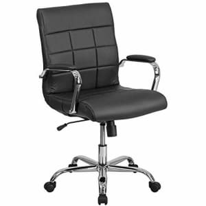 Flash Furniture Mid-Back Black Vinyl Executive Swivel Office Chair with Chrome Base and Arms for $128 Flash Furniture Mid-Back Black Vinyl Executive Swivel Office Chair with Chrome Base and Arms for $128