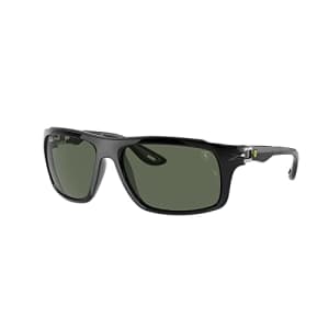 Ray-Ban RB4364M Scuderia Ferrari Collection Aviator Sunglasses, Black/Dark Green, 61 mm for $149