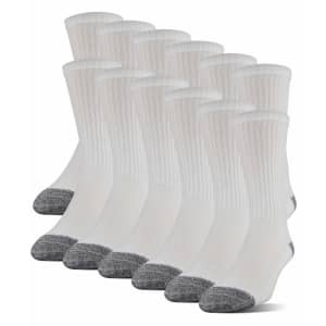 Gildan Men's Half Cushion Crew Socks 12-Pack for $8 Gildan Men's Half Cushion Crew Socks 12-Pack for $8