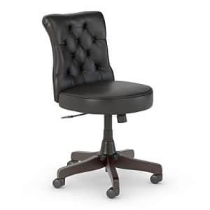 Bush Furniture Salinas Mid Back Tufted Office Chair in Black Leather for $329