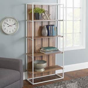 Walker Edison Furniture Company Rustic Farmhouse Metal and Wood Bookcase Bookshelf Home Office for $140 Walker Edison Furniture Company Rustic Farmhouse Metal and Wood Bookcase Bookshelf Home Office for $140