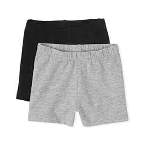 The Children's Place Baby 2 Pack and Toddler Girls Cartwheel Shorts, Tidal/H Gray, 3T for $6
