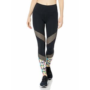SHAPE activewear Women's Legging, Black/Offbeat Geo Print, L for $32