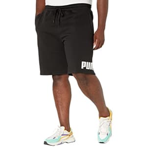 PUMA Men's Big & Tall Big Logo 10" Shorts B&T, Cotton Black White, 3XLT for $19