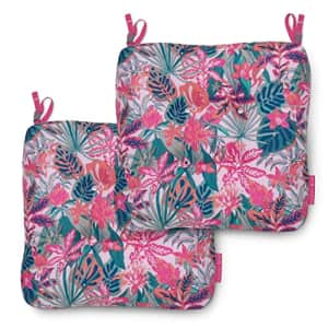 Vera Bradley by Classic Accessories Water-Resistant Patio Chair Cushions, 19 x 19 x 5 Inch, 2 Pack, for $71