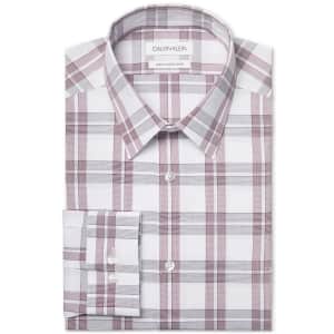 Calvin Klein Men's Logo Slim Fit Stretch Collar Dress Shirt for $20 Calvin Klein Men's Logo Slim Fit Stretch Collar Dress Shirt for $20