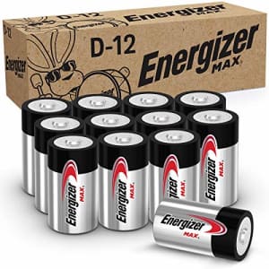 Energizer Max D Batteries 12-Pack for $21