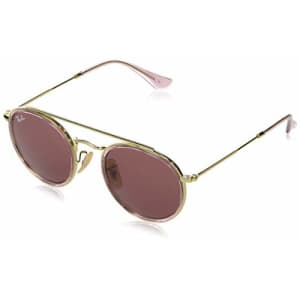 Ray-Ban Junior Unisex-Child RJ9647S Metal Sunglasses, Gold/Pink/Dark Violet, 46 mm for $88