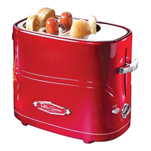 Nostalgia Adjustable 5 Setting Retro Pop Up Hot Dog Toaster, Fits 2 Regular or Extra Plump Hot Dogs for $22