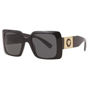 Versace VE 4405 GB1/87 Black Plastic Rectangle Sunglasses Grey Lens for $135